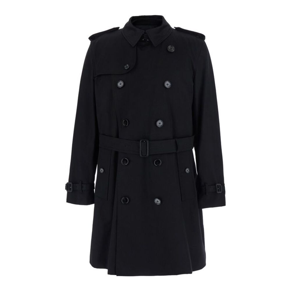 Burberry Men Trench With Detachable Detail In Black